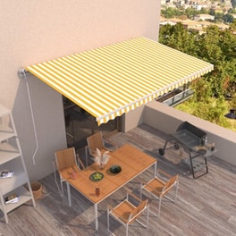 Τέντα Vidaxl Συρόμενη Αυτόματη 500x300cm - Λευκό/Κίτρινο
