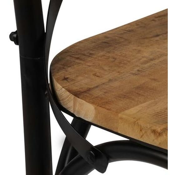 Καρέκλες Vidaxl Με Χιαστί Πλάτη από Μασίφ Ξύλο Μάνγκο 6 Τμχ - Μαύρες image 6
