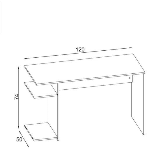 Γραφείο Βιβλιοθήκη Kitwood από Μελαμίνη 160x50x144cm - Sonoma Δρυς/ Λευκό Matt image 3