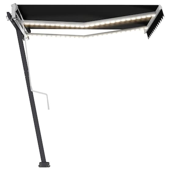 Τέντα Vidaxl Συρόμενη Χειροκίνητη με LED 300x250cm - Ανθρακί image 3