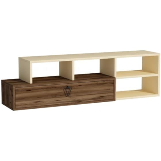 Έπιπλο Τηλεόρασης 24Mall Dora από Μοριοσανίδα 120x57.1x38 cm - Καρυδί/Μπεζ image 0