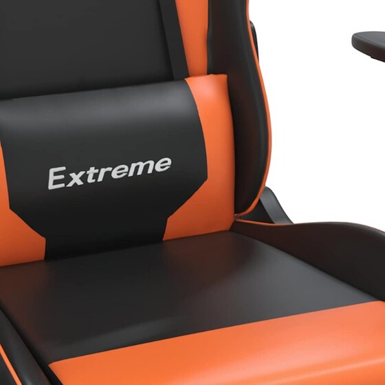 Καρέκλα Gaming VIDAXL 345451 με Ρυθμιζόμενα Μπράτσα από Τεχνητό Δέρμα - Μαύρο / Πορτοκαλί image 9