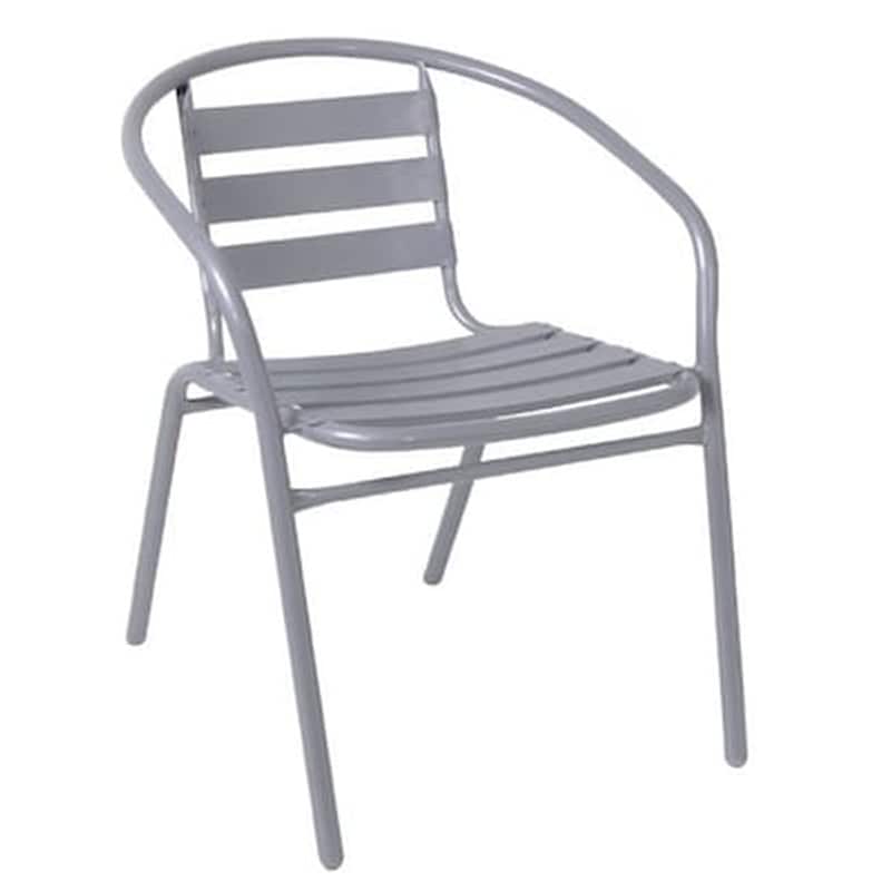 WOODWELL Πολυθρονα Μεταλλικη - Αλουμινιου Γκρι Πλάτος:54cm X Βάθος:60cm X Ύψος:73cm