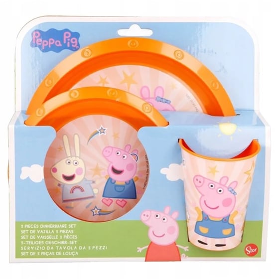 Παιδικό Σετ Φαγητού Gim Peppa Pig από Πλαστικό 3 τμχ - Πορτοκαλί image 1