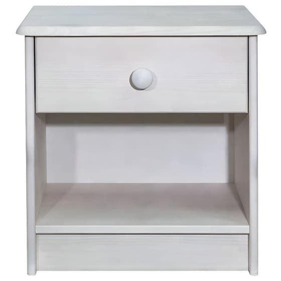 Κομοδίνο Vidaxl Από Μασίφ Ξύλο Πεύκου 41x30x42 cm - Λευκό image 2