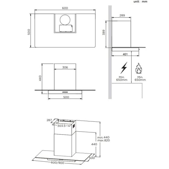 MIDEA WH02-0000246 60 cm Inox Απορροφητήρας Καμινάδα image 1