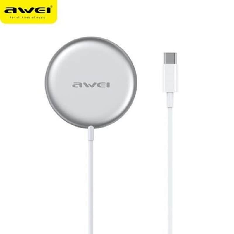 Ασύρματος Φορτιστής Awei W10 15W Usb-C 1m - Silver