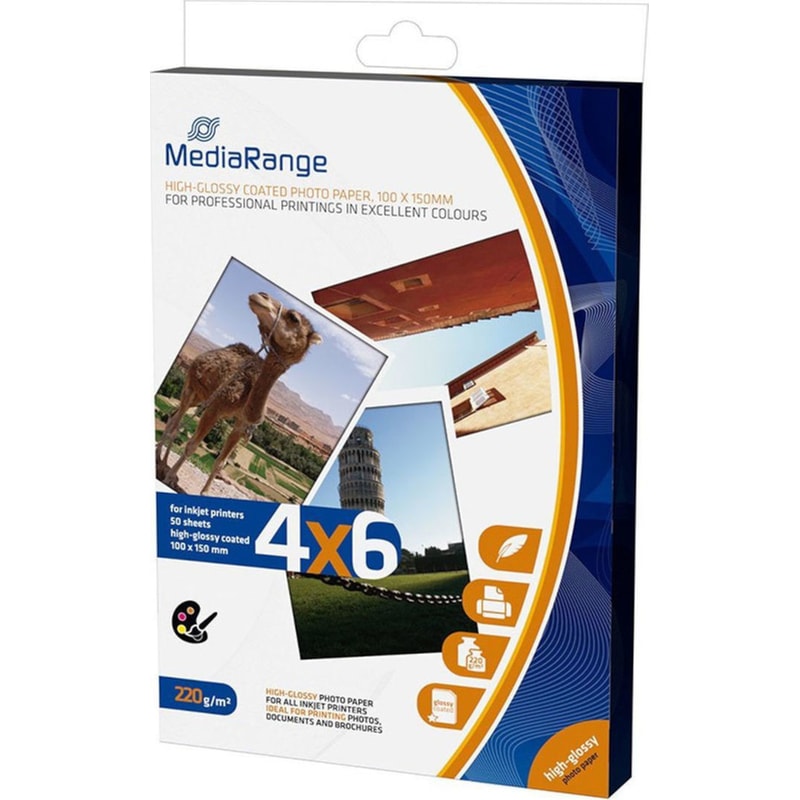 MediaRange Φωτογραφικό Χαρτί Gloss A6 220 gr/m² για Inkjet Εκτυπωτές 50 φύλλα