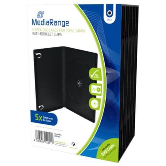 MediaRange θήκη CD/DVD Slim 5τμχ - Μαύρο image 0