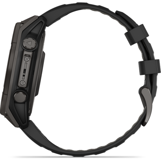 Smartwatch Garmin Fenix 8 Solar 47mm - Sapphire, Carbon Gray DLC Titanium with Black/Pebble Gray Silicone Band image 3