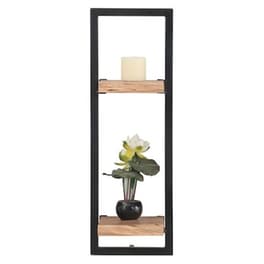 Ράφι Τοίχου Lizard Frame C59079 από Μασίφ Ξύλο Ακακίας/Μέταλλο 25x25x75 cm - Μαύρο/Καφέ