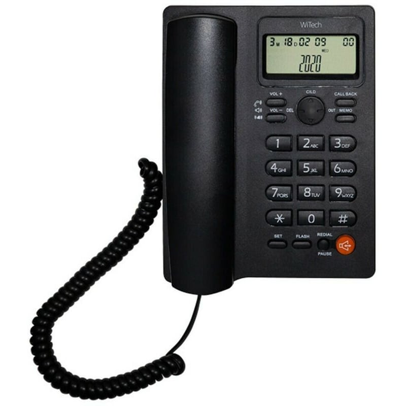 WITECH Ενσύρματο Τηλέφωνο WiTech WT2010 - Μαύρο (wt2010blk)