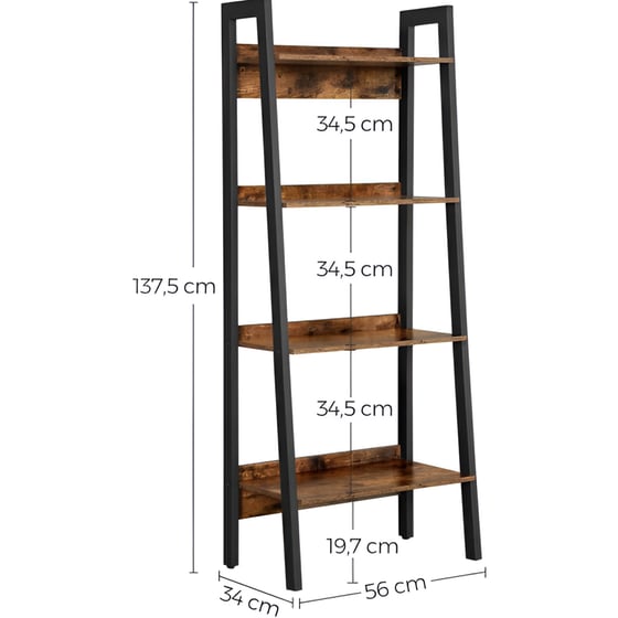 Ραφιέρα Vasagle από Μοριοσανίδα 56x34x137.5cm - Μαύρη/Καφέ image 6