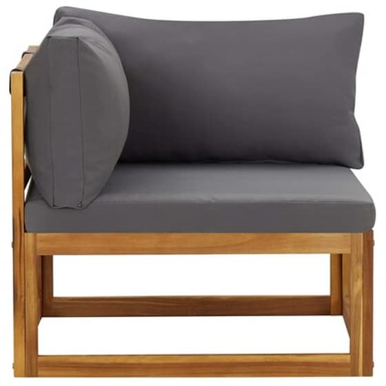 Καναπέδες VidaXL Γωνιακοί  Τμηματικοί  2 τμχ από Μασίφ Ξύλο Ακακίας 70x70x60 cm - Γκρι image 3