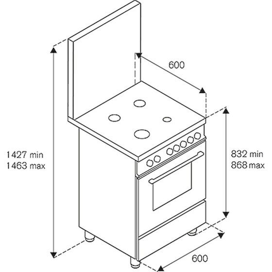 LA GERMANIA PRM6640GXLT(GN)) 56 Lt Κίτρινο Κουζίνα Φυσικού Αερίου image 5