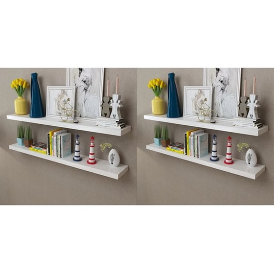 Ράφια Τοίχου VidaXL από MDF 120x20x3.8 cm 4 Τμχ - Λευκό image 1