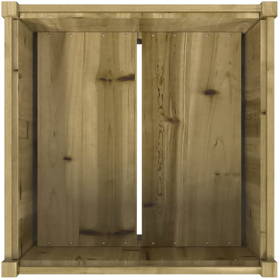 Ζαρντινιέρα VidaXL από Μασίφ Ξύλο Πεύκου 70x70cm - Καφέ image 6