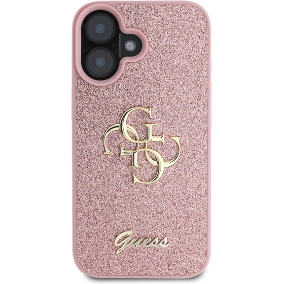 Θήκη Apple iPhone 16 Guess Fixed Glitter Big 4g - Ροζ image 1