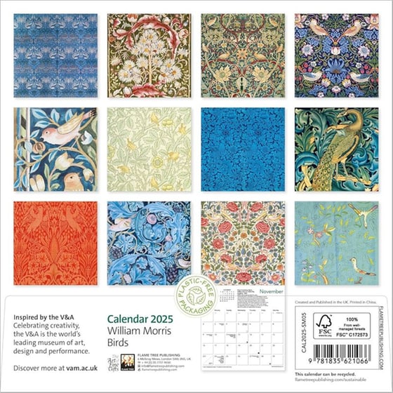Ημερολόγιο Τοίχου V&A: William Morris Birds Mini Art Calendar 2025 image 3