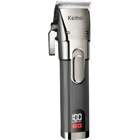 KEMEI KM-1896 Κουρευτική Μηχανή Επαναφορτιζόμενη Γκρι image 1