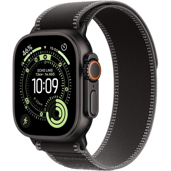 Apple Watch Ultra 3 GPS + Cellular 49mm Black Titanium Case with Black/Charcoal Trail Loop - M/L image 0