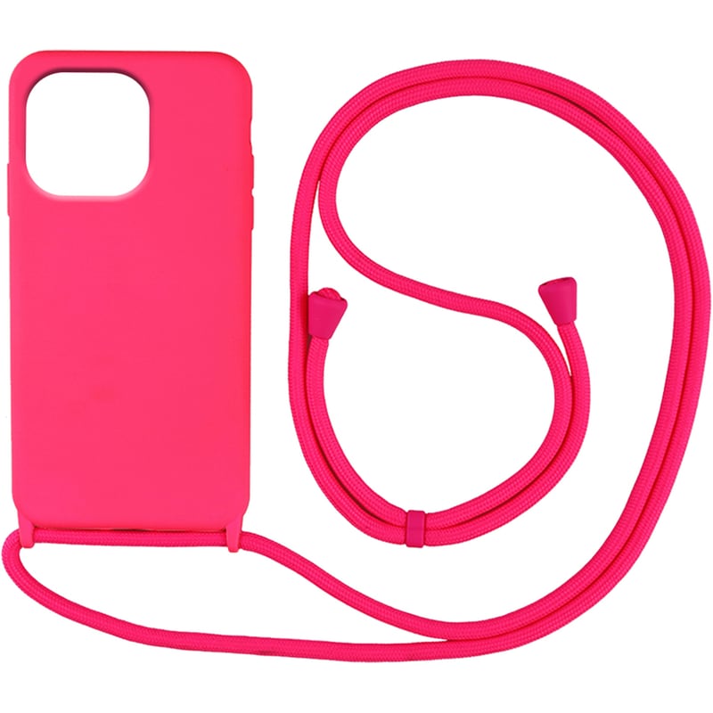 Θήκη Apple iPhone 13 Pro - My Colors CarryHang Θήκη Σιλικόνης με Κορδόνι - Φούξια
