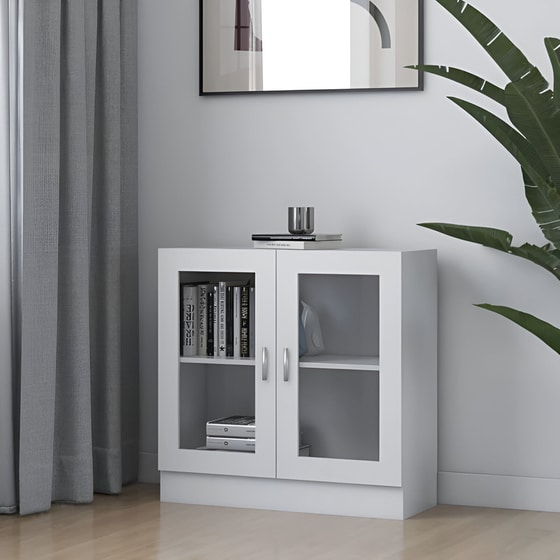 Βιτρίνα VidaXL από Μοριοσανίδα 82.5x30.5x80 cm - Λευκή image 2