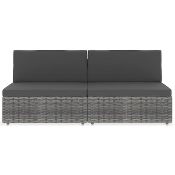 Καναπές Αρθρωτός  VidaXL Διθέσιος από Συνθετικό Ρατάν 58.5x65.5x52 cm - Μαύρο image 3