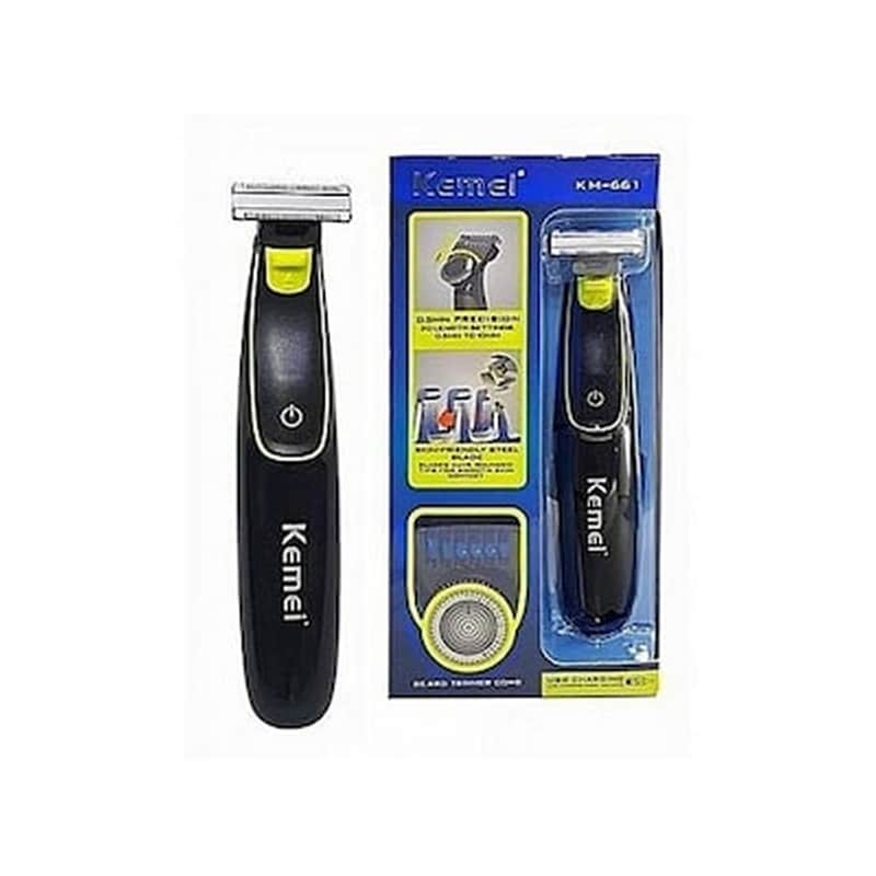 KEMEI KM-661 Ξυριστική Μηχανή Επαναφορτιζόμενη Μαύρο