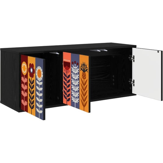Έπιπλο Τηλεόρασης VidaXL ESSEN Επιτοίχιο 102 x 33 x 40 cm - Μαύρη Δρυς image 2