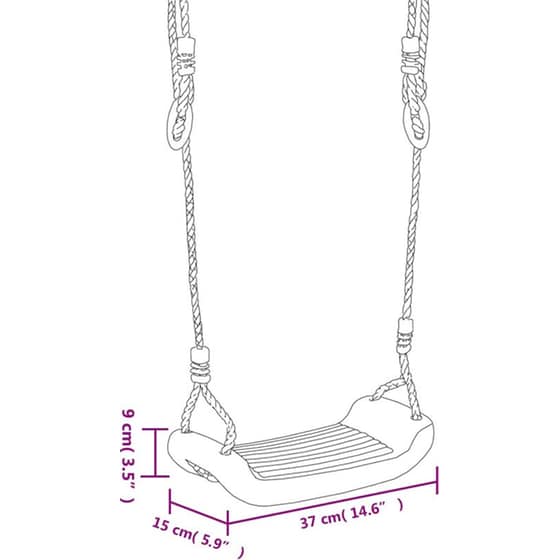 VidaXL Κούνιες με Σχοινιά 2 Τμχ 37x15cm από Πολυαιθυλένιο - Μπλε image 5