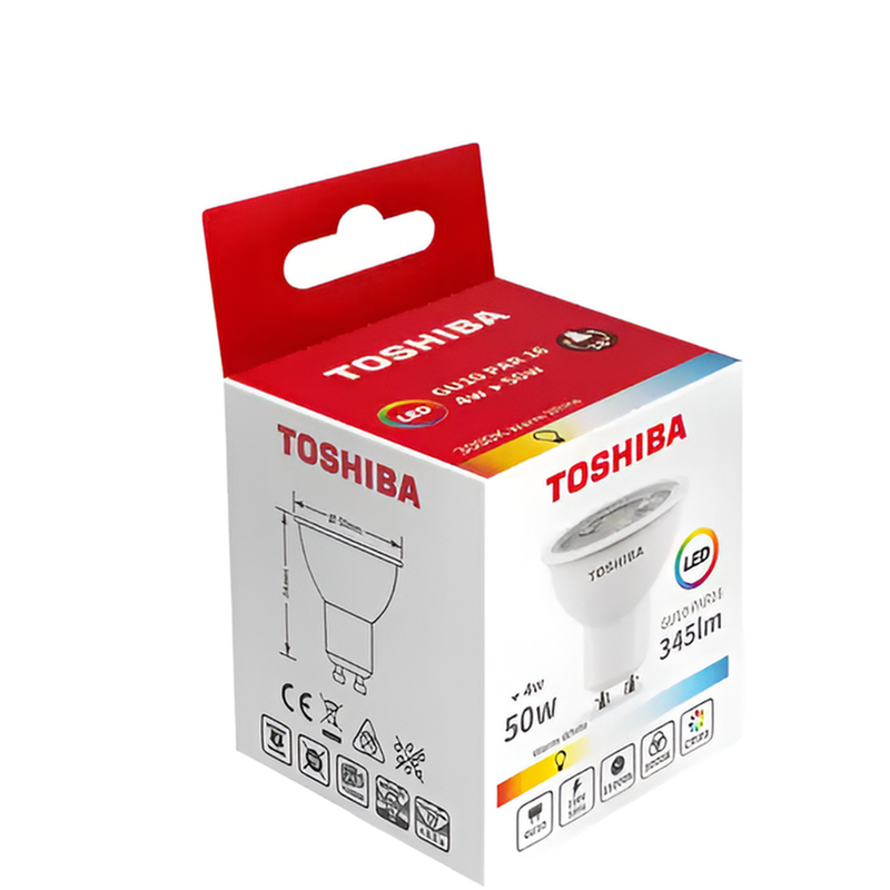 TOSHIBA Λαμπτήρας LED Toshiba GU10 4W 3000K - Θερμό Λευκό