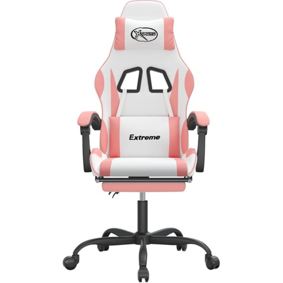 Καρέκλα Gaming VIDAXL 3143887 με Υποπόδιο από Τεχνητό Δέρμα - Λευκό image 2