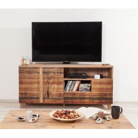 Έπιπλο Τηλεόρασης 24Mall Mare Atlantic Pine από Μοριοσανίδα 160x45x65 cm - Καφέ image 1