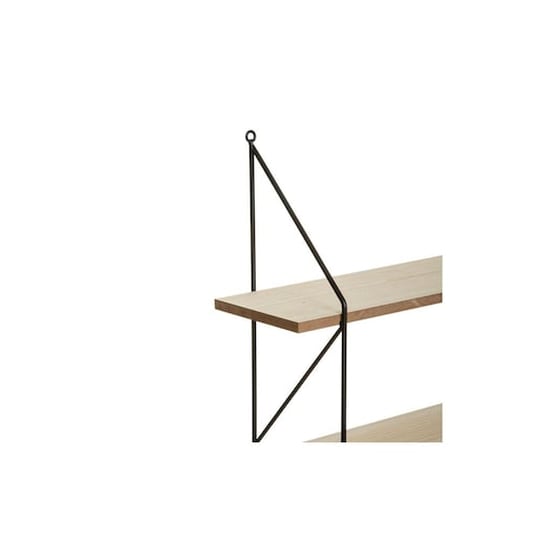 Ξύλινη Ραφιέρα Τοίχου ARIA TRADE με 4 Ράφια 60x80 cm - Φυσικό Χρώμα Ξύλου/Μαύρο image 1
