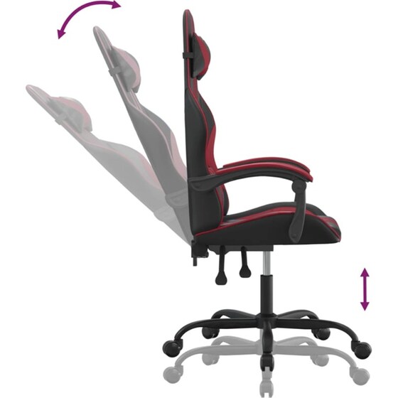Καρέκλα Gaming VIDAXL 349526 από Τεχνητό Δέρμα - Μαύρο image 8