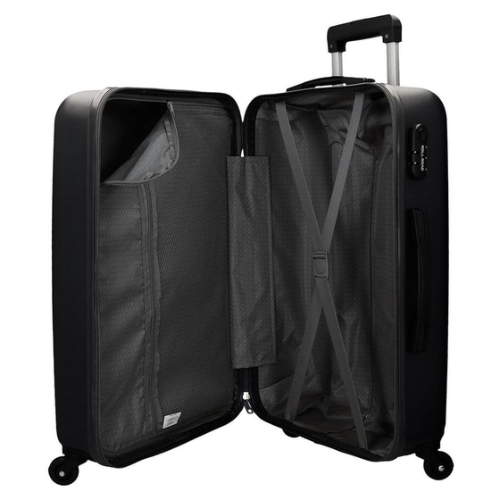 Βαλίτσα Μεσαία Princess Roll Road Flex από ABS 65x46x23cm Μαύρη image 4
