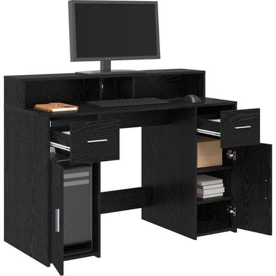 Γραφείο VidaXL από Επεξεργασμένο Ξύλο 120x55x91 cm - Μαύρη Δρυς image 1