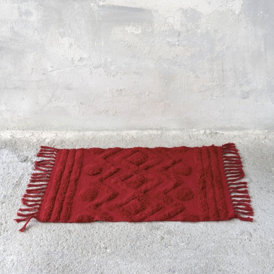 Πατάκι Μπάνιου Nima Enzo Ορθογώνιο Βαμβακερό 70x110 cm - Κόκκινο image 2