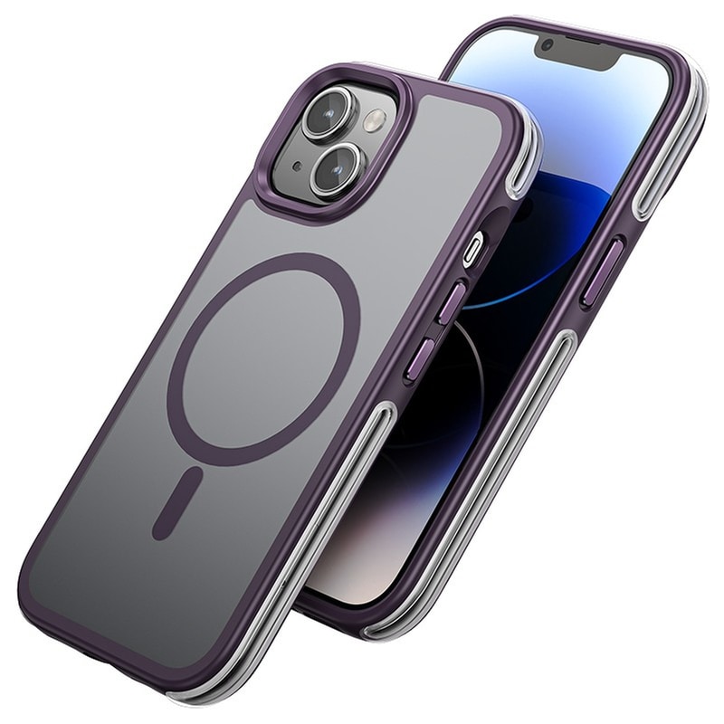 HOCO Θήκη Apple iPhone 15 - Hoco Flexible Airbag 6m Anti-Fall Series με MagSafe - Μωβ