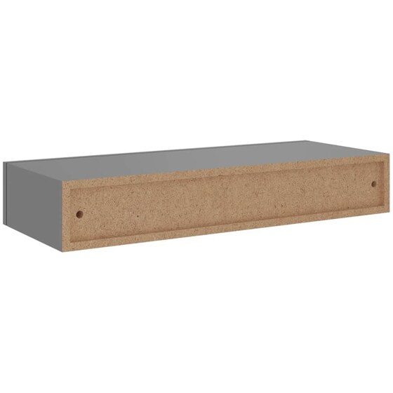 Ράφια Τοίχου VidaXL με Συρτάρι από MDF 60x23.5x10 cm 2 Τμχ- Γκρι image 5