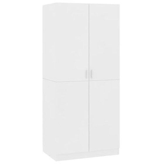 Δίφυλλη Ντουλάπα Vidaxl από Μοριοσανίδα 80x52x180cm - Λευκό image 0