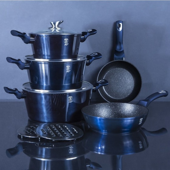 Σετ Μαγειρικά Σκεύη BERLINGER BH-7031 13 τμχ Μπλε image 2
