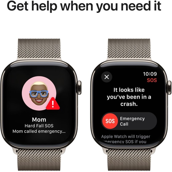 Apple Watch Series 10 GPS + Cellular 42mm Natural Titanium Case with Natural Milanese Loop image 4