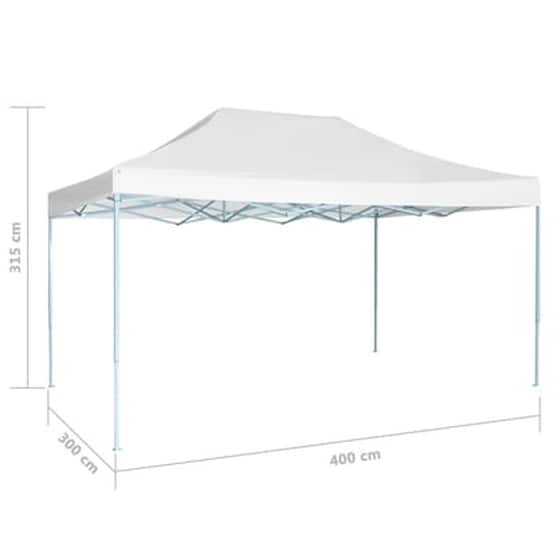Κιόσκι Vidaxl Ατσάλι Πτυσσόμενο 3x4m - Λευκό image 4