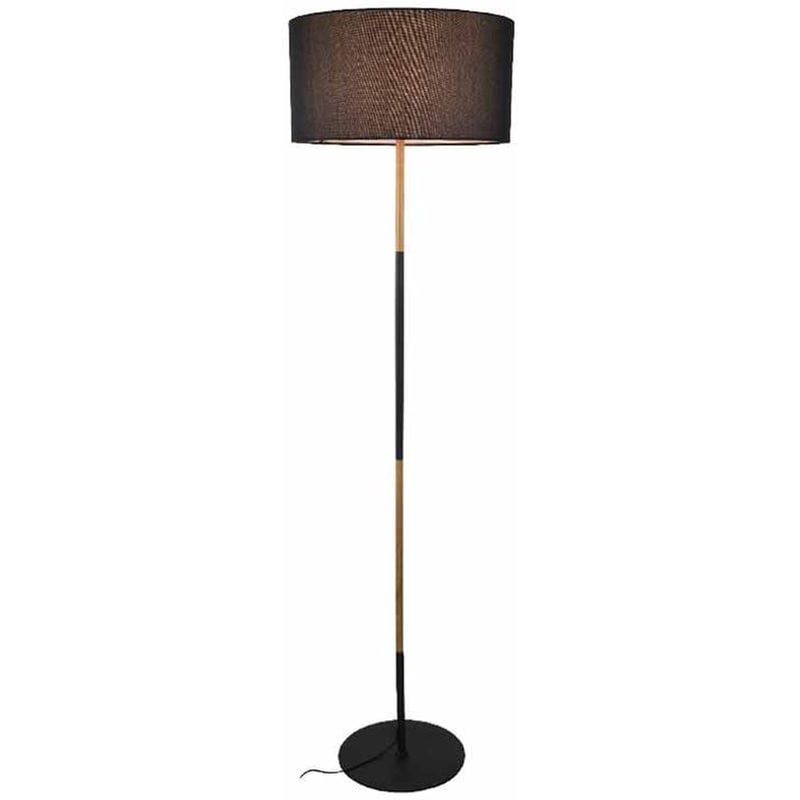 ACA DECOR Φωτιστικό Δαπέδου Aca Yasmine από Μέταλλο/Ύφασμα 45x45x163 cm - Μαύρο/Καφέ