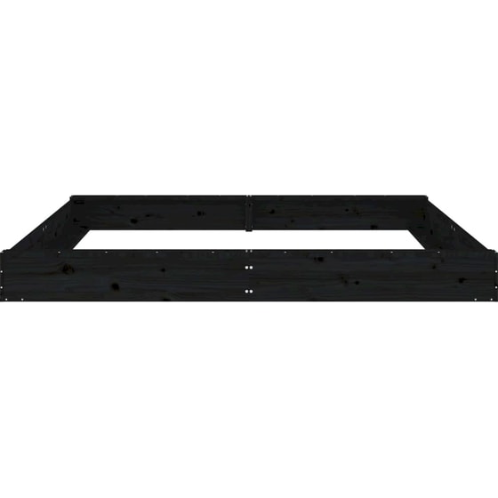 VidaXL Αμμοδόχος με Καθίσματα Τετράγωνη 200x200x20cm Ξύλινη - Μαύρο image 3