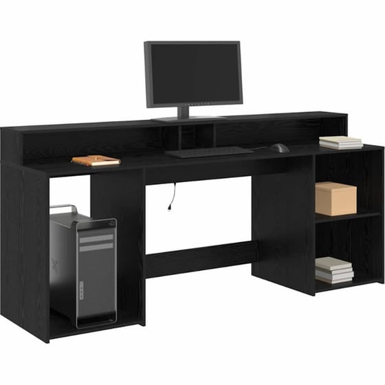 Γραφείο VidaXL από Επεξεργασμένο Ξύλο 200x55x91 cm - Μαύρη Δρυς image 1