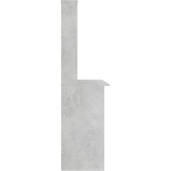 Γραφείο VidaXL με Ράφια από Μοριοσανίδα 110x45x157 cm - Γκρι Σκυροδέματος image 3