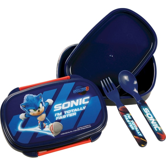 Φαγητοδοχείο με Κουτάλι και Πιρούνι Gim Sonic the Hedgehog 3 500 ml image 1